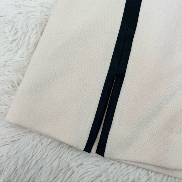 J Crew NWT Sleeveless Sheath Dress Cream Black Faux Leather Stretch Size 16 - Picture 10 of 16